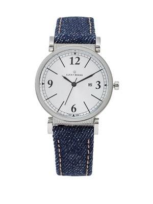 Lucky Brand Carmel Denim Leather Watch