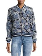 Blanknyc Floral And Faux Leather Reversible Bomber Jacket