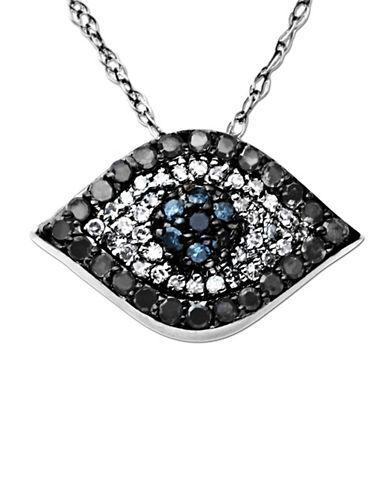 Lord & Taylor Diamond Evil Eye Pendant In 14 Kt. White Gold 0.33 Ct. T.w.