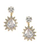 Carolee Clipped To Perfection Pear Double Drop Clip Earrings