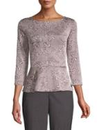 Ivanka Trump Floral Peplum Boatneck Top