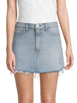 Hudson Jeans Vivid Distressed Denim Mini Skirt