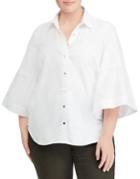 Lauren Ralph Lauren Plus Cotton Bell-sleeve Shirt