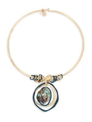 Robert Lee Morris Collection Abalone Pendant Round Wire Necklace