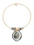 Robert Lee Morris Collection Abalone Pendant Round Wire Necklace