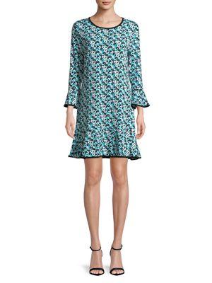 Michael Michael Kors Petite Carnation Flounce Sleeve Dress