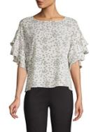 Vince Camuto Floral Ruffled Top