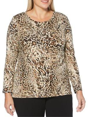Rafaella Plus Leopard-print Top