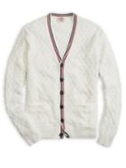 Brooks Brothers Red Fleece V-neck Tennis Quilted Cardigan