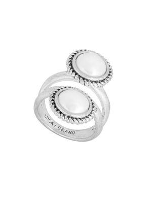 Lucky Brand May Chase Double Faux Pearl Ring