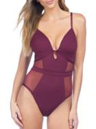 Kenneth Cole New York Mesh Paneled One-piece Swimsuit