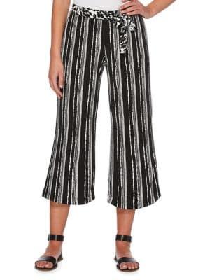 Rafaella Mixed-print Cropped Wide-leg Pants