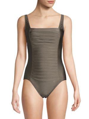 Calvin Klein Pleated One-piece Swimsuit