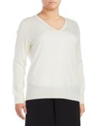 Lord & Taylor Plus Wool V-neck Top