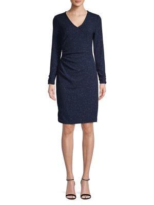 Ivanka Trump Glittering Ruched Sheath Dress