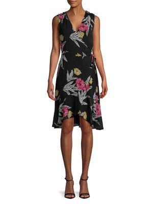 Imnyc Isaac Mizrahi Floral Hi-lo Wrap Dress