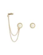 House Of Harlow Cabochon Stone And Chain Accented Earrings