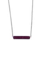 Effy Sterling Silver & Ruby Bar Pendant Necklace