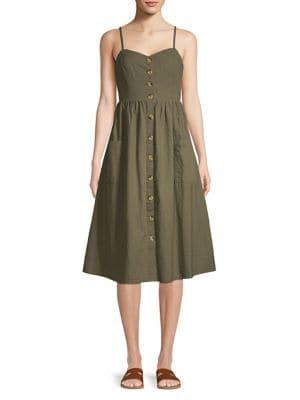 Design Lab Button Front Sleeveless Dress