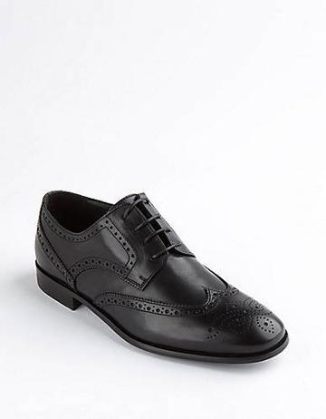 Black Brown 1826 Wingtip Leather Shoes