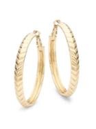 Design Lab Goldtone Coin Edge Hoop Earrings