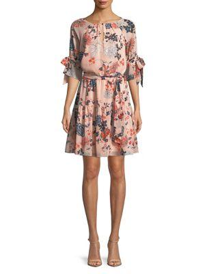 Vince Camuto Self-tie Floral Dress
