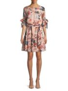 Vince Camuto Self-tie Floral Dress