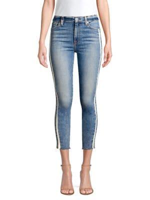 7 For All Mankind Racing Stripe Ankle Skinny Jeans