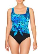 Longitude Feathered Self-tie 1-piece Swimsuit