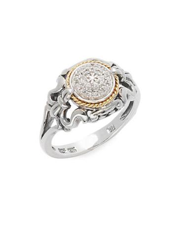 Bh Multi Color Corp. Diamond 18k Yellow Gold & Sterling Silver Ring
