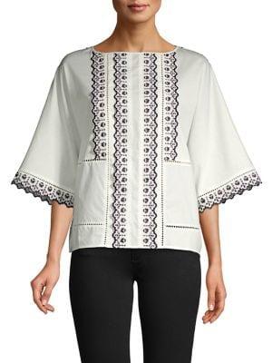 Weekend Max Mara Embroidered Boatneck Top