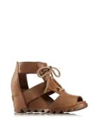 Sorel Joanie Lace Leather Wedge Sandals