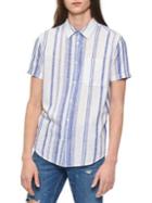 Calvin Klein Jeans Beach Striped Cotton Button-down Shirt