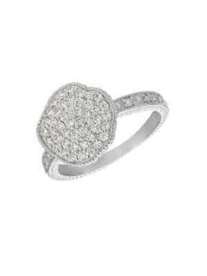 Morris & David 14k White Gold & Diamond Medallion Ring