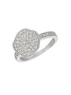 Morris & David 14k White Gold & Diamond Medallion Ring