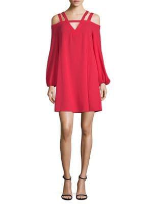 Bcbgmaxazria Strappy Cold-shoulder Shift Dress