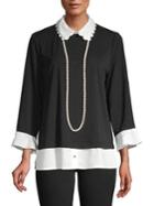 Karl Lagerfeld Paris Long-sleeve Twofer Top