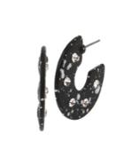 Bcbgeneration Crystal Splatter Flat Hoop Earrings
