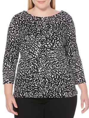 Rafaella Plus Animal Print Top