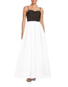 Vera Wang Colorblock Ruched Gown