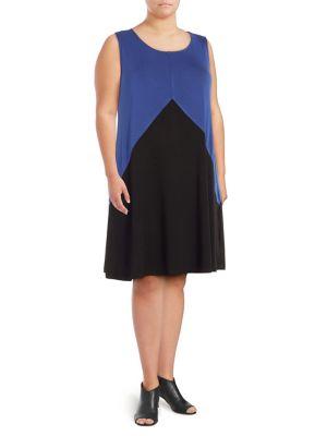 Karen Kane Plus Colorblock Shift Dress