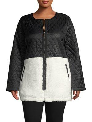 Calvin Klein Performance Plus Diamond-quilt & Faux-shearling Coat