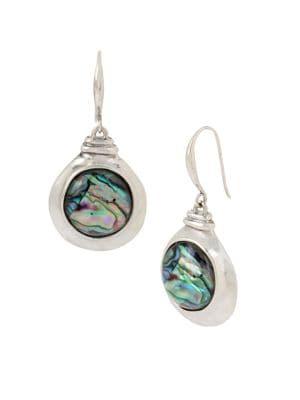 Robert Lee Morris Abalone Disc Drop Earrings