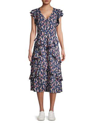 Rachel Rachel Roy Plus Floral Ruffled Fit-&-flare Dress