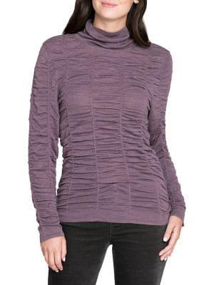 Nic+zoe Petites Petite Petite Ruched Turtleneck Top