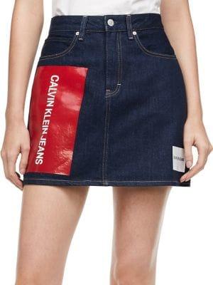 Calvin Klein Logo Mini Denim Skirt