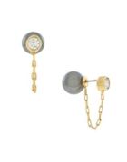 Cole Haan Crystal And Faux Pearl Stud Earrings
