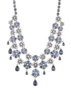 Marchesa Goldtone, Multi-stone And Faux Pearl Collar Necklace