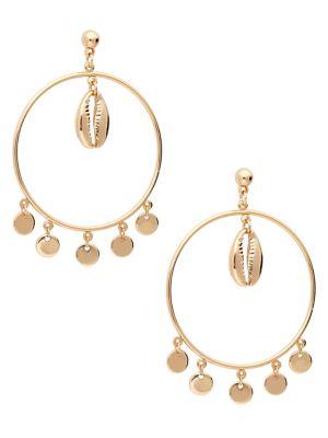 Design Lab Goldtone Hoop Drop Earrings