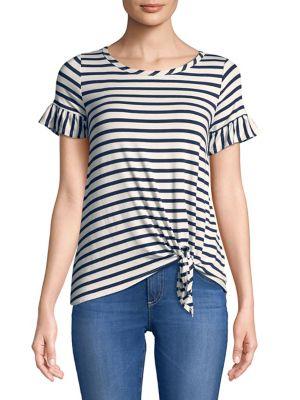 Design Lab Lord & Taylor Stripe Short-sleeve Top